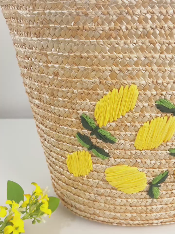 Straw Woven Bag, Handmade Tote Bag,Wicker Basket Bag