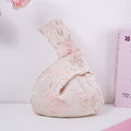 Long-stem Rose Brocade Drawstring Favor Bags, Embroidered Satin Evening Wedding Bridesmaid Gift Pouch